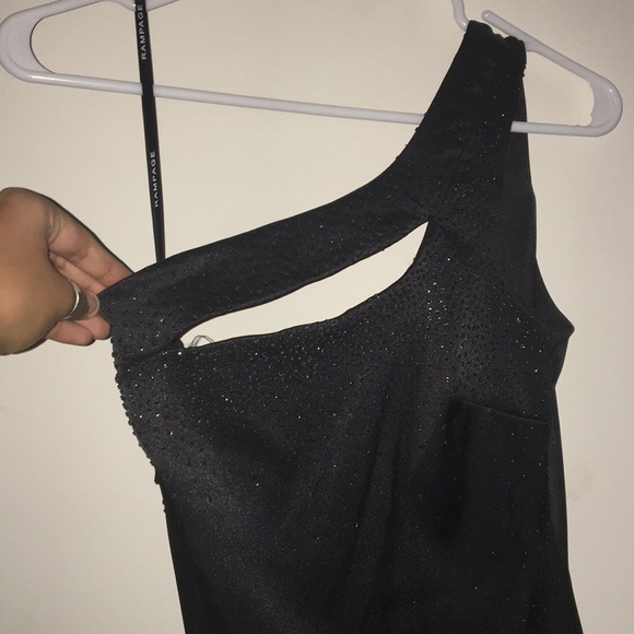 Rampage Black One Shoulder Gown - Picture 3 of 7